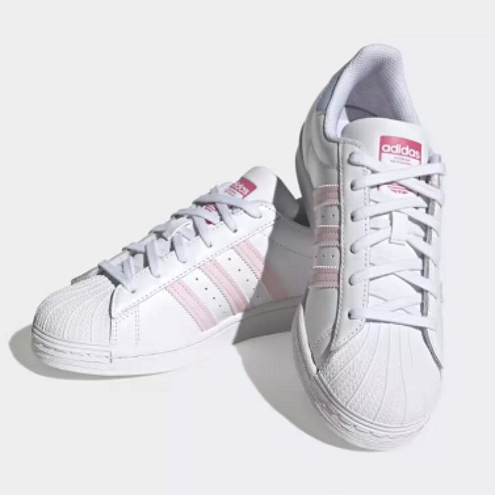 Adidas Originals Women's White Pink Superstar Sneakers HQ1906